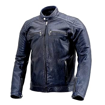 DAYTONA LEATHERS 肉厚 カウレザー　ライダースジャケット　L 青 Amazon | デイトナ(Daytona) バイク 革ジャン レザージャケット